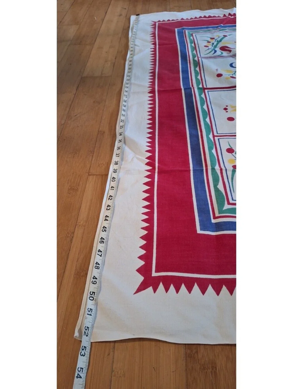 Vintage Folk Art Rectangular Tablecloth 52.5